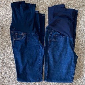 2 Pair of Dark Skinny Maternity Jeans S Long & 6T
